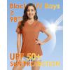 imageBoladeci Womens Swim Shirts  UPF 50 Sun Protection Short Sleeve V Neck TShirts Workout TopsDark Orange