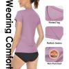 imageBoladeci Womens Swim Shirts  UPF 50 Sun Protection Short Sleeve V Neck TShirts Workout TopsGray Purple
