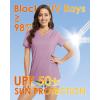 imageBoladeci Womens Swim Shirts  UPF 50 Sun Protection Short Sleeve V Neck TShirts Workout TopsGray Purple