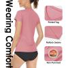 imageBoladeci Womens Swim Shirts  UPF 50 Sun Protection Short Sleeve V Neck TShirts Workout TopsGrey Pink