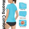 imageBoladeci Womens Swim Shirts  UPF 50 Sun Protection Short Sleeve V Neck TShirts Workout TopsIce Blue