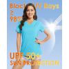 imageBoladeci Womens Swim Shirts  UPF 50 Sun Protection Short Sleeve V Neck TShirts Workout TopsIce Blue