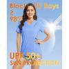 imageBoladeci Womens Swim Shirts  UPF 50 Sun Protection Short Sleeve V Neck TShirts Workout TopsLight Blue