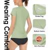 imageBoladeci Womens Swim Shirts  UPF 50 Sun Protection Short Sleeve V Neck TShirts Workout TopsLight Green