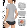 imageBoladeci Womens Swim Shirts  UPF 50 Sun Protection Short Sleeve V Neck TShirts Workout TopsLight Grey