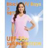 imageBoladeci Womens Swim Shirts  UPF 50 Sun Protection Short Sleeve V Neck TShirts Workout TopsLight Pink
