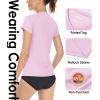 imageBoladeci Womens Swim Shirts  UPF 50 Sun Protection Short Sleeve V Neck TShirts Workout TopsLight Pink