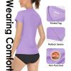 imageBoladeci Womens Swim Shirts  UPF 50 Sun Protection Short Sleeve V Neck TShirts Workout TopsLight Purple
