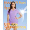 imageBoladeci Womens Swim Shirts  UPF 50 Sun Protection Short Sleeve V Neck TShirts Workout TopsLight Purple