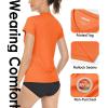 imageBoladeci Womens Swim Shirts  UPF 50 Sun Protection Short Sleeve V Neck TShirts Workout TopsOrange