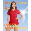 imageBoladeci Womens Swim Shirts  UPF 50 Sun Protection Short Sleeve V Neck TShirts Workout TopsTomato Red