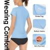 imageBoladeci Womens Swim Shirts  UPF 50 Sun Protection Short Sleeve V Neck TShirts Workout TopsWaterfall Blue