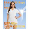 imageBoladeci Womens Swim Shirts  UPF 50 Sun Protection Short Sleeve V Neck TShirts Workout TopsWhite