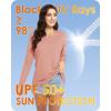 imageBoladeci Womens Swim Shirts Long Sleeve V Neck T Shirts UPF 50 Sun Protection Quick Dry Rash GuardApricot