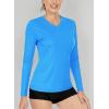 imageBoladeci Womens Swim Shirts Long Sleeve V Neck T Shirts UPF 50 Sun Protection Quick Dry Rash GuardAzure