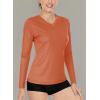 imageBoladeci Womens Swim Shirts Long Sleeve V Neck T Shirts UPF 50 Sun Protection Quick Dry Rash GuardDark Orange