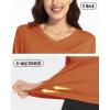 imageBoladeci Womens Swim Shirts Long Sleeve V Neck T Shirts UPF 50 Sun Protection Quick Dry Rash GuardDark Orange