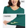 imageBoladeci Womens Swim Shirts Long Sleeve V Neck T Shirts UPF 50 Sun Protection Quick Dry Rash GuardEmerald Green