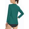 imageBoladeci Womens Swim Shirts Long Sleeve V Neck T Shirts UPF 50 Sun Protection Quick Dry Rash GuardEmerald Green