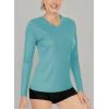 imageBoladeci Womens Swim Shirts Long Sleeve V Neck T Shirts UPF 50 Sun Protection Quick Dry Rash GuardGrey Green