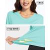 imageBoladeci Womens Swim Shirts Long Sleeve V Neck T Shirts UPF 50 Sun Protection Quick Dry Rash GuardLake Blue