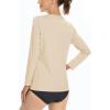imageBoladeci Womens Swim Shirts Long Sleeve V Neck T Shirts UPF 50 Sun Protection Quick Dry Rash GuardLight Apricot
