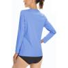 imageBoladeci Womens Swim Shirts Long Sleeve V Neck T Shirts UPF 50 Sun Protection Quick Dry Rash GuardLight Blue