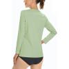 imageBoladeci Womens Swim Shirts Long Sleeve V Neck T Shirts UPF 50 Sun Protection Quick Dry Rash GuardLight Green