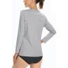 imageBoladeci Womens Swim Shirts Long Sleeve V Neck T Shirts UPF 50 Sun Protection Quick Dry Rash GuardLight Grey