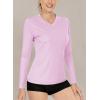 imageBoladeci Womens Swim Shirts Long Sleeve V Neck T Shirts UPF 50 Sun Protection Quick Dry Rash GuardLight Pink