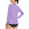 imageBoladeci Womens Swim Shirts Long Sleeve V Neck T Shirts UPF 50 Sun Protection Quick Dry Rash GuardLight Purple