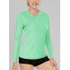 imageBoladeci Womens Swim Shirts Long Sleeve V Neck T Shirts UPF 50 Sun Protection Quick Dry Rash GuardMint Green