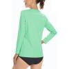 imageBoladeci Womens Swim Shirts Long Sleeve V Neck T Shirts UPF 50 Sun Protection Quick Dry Rash GuardMint Green