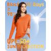 imageBoladeci Womens Swim Shirts Long Sleeve V Neck T Shirts UPF 50 Sun Protection Quick Dry Rash GuardOrange