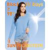 imageBoladeci Womens Swim Shirts Long Sleeve V Neck T Shirts UPF 50 Sun Protection Quick Dry Rash GuardWaterfall Blue