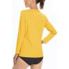 imageBoladeci Womens Swim Shirts Long Sleeve V Neck T Shirts UPF 50 Sun Protection Quick Dry Rash GuardYellow