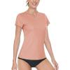 imageBoladeci Womens Swim Shirts  UPF 50 Sun Protection Short Sleeve V Neck TShirts Workout TopsApricot