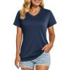 imageBoladeci Womens Swim Shirts  UPF 50 Sun Protection Short Sleeve V Neck TShirts Workout TopsNavy Blue