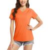 imageBoladeci Womens Swim Shirts  UPF 50 Sun Protection Short Sleeve V Neck TShirts Workout TopsOrange