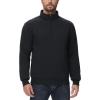 imageBoladeci Mens Quarter Zip Pullover Premium Sherpa Lined Sweatshirts Heavyweight Winter Cold WeatherBlack