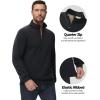 imageBoladeci Mens Quarter Zip Pullover Premium Sherpa Lined Sweatshirts Heavyweight Winter Cold WeatherBlack