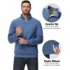 imageBoladeci Mens Quarter Zip Pullover Premium Sherpa Lined Sweatshirts Heavyweight Winter Cold WeatherBlue Grey
