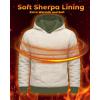 imageBoladeci Mens Sherpa Hoodie Pullover Heavyweight Thermal Fleece Lined Hooded Sweatshirt for Cold Weather WarmArmy Green