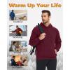 imageBoladeci Mens Sherpa Hoodie Pullover Heavyweight Thermal Fleece Lined Hooded Sweatshirt for Cold Weather WarmBurgundy