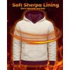 imageBoladeci Mens Sherpa Hoodie Pullover Heavyweight Thermal Fleece Lined Hooded Sweatshirt for Cold Weather WarmBurgundy
