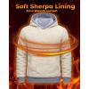 imageBoladeci Mens Sherpa Hoodie Pullover Heavyweight Thermal Fleece Lined Hooded Sweatshirt for Cold Weather WarmLight Gray