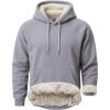 imageBoladeci Mens Sherpa Hoodie Pullover Heavyweight Thermal Fleece Lined Hooded Sweatshirt for Cold Weather WarmLight Gray