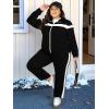 imageUOUA Plus Size Womens 2 Piece Sweatsuits Outfits Zip Up Jackets ampamp Sweatpants Casual Loungewear Tracksuit SetsBlack