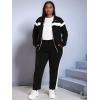 imageUOUA Plus Size Womens 2 Piece Sweatsuits Outfits Zip Up Jackets ampamp Sweatpants Casual Loungewear Tracksuit SetsBlack