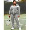 imageUOUA Plus Size Womens 2 Piece Sweatsuits Outfits Zip Up Jackets ampamp Sweatpants Casual Loungewear Tracksuit SetsGrey